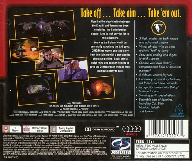 Wing Commander IV: The Price of Freedom box back