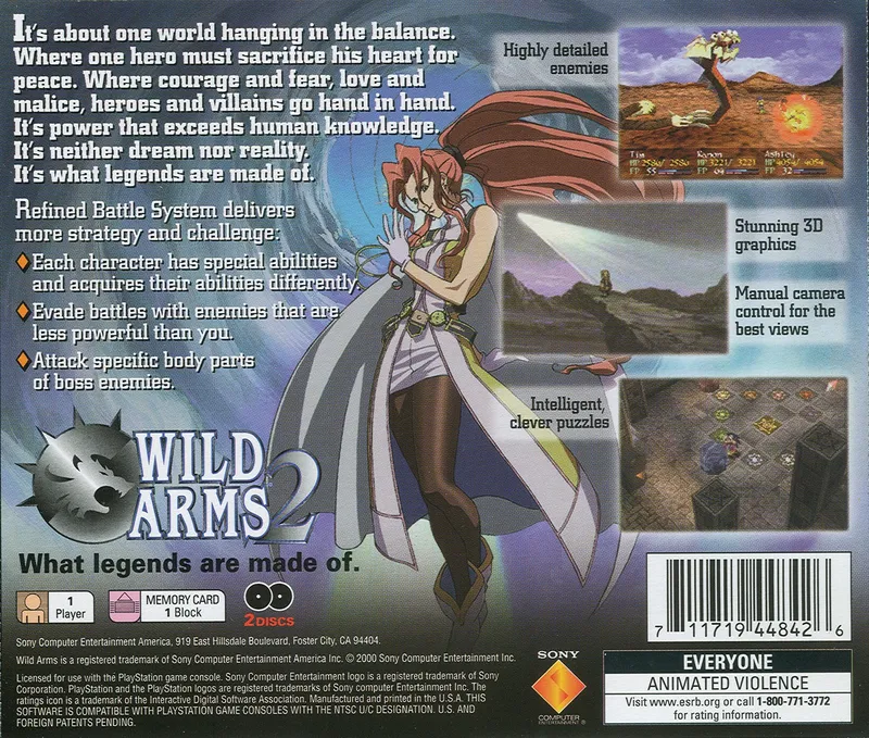 Wild Arms 2 box back