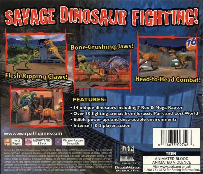 Warpath: Jurassic Park box back