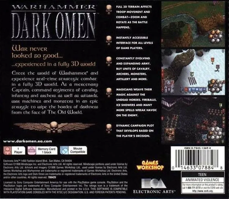 Warhammer: Dark Omen box back
