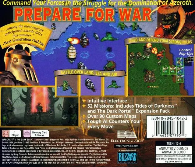 Warcraft II: The Dark Saga box back