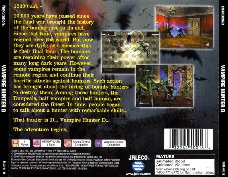 Vampire Hunter D box back