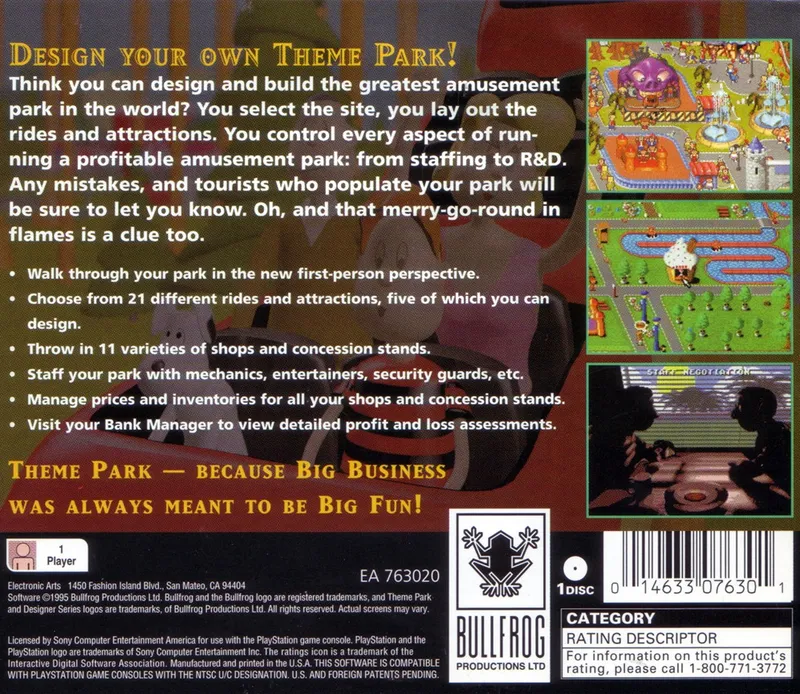 Theme Park box back