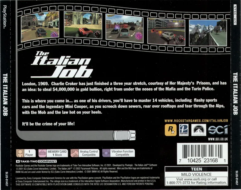 The Italian Job box back