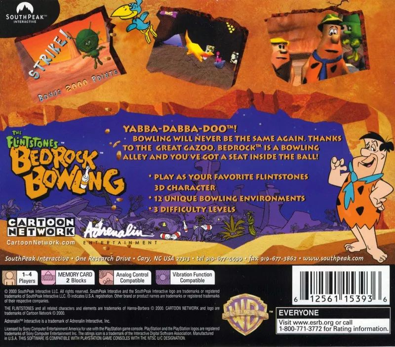 The Flintstones: Bedrock Bowling box back