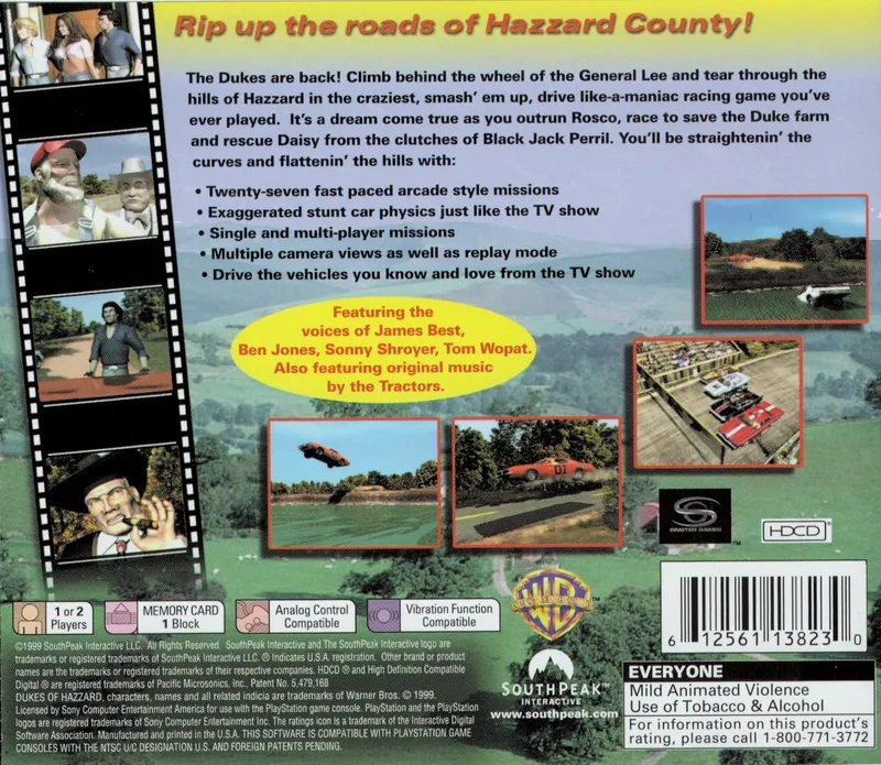 The Dukes of Hazzard: Racing for Home box back