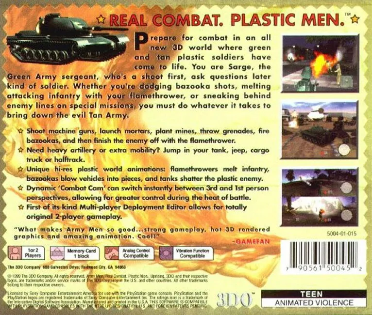 Army Men 3D box back
