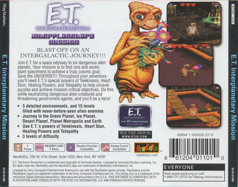 E.T. The Extra-Terrestrial: Interplanetary Mission box back