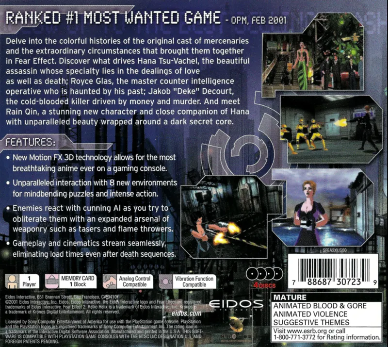 Fear Effect 2: Retro Helix box back