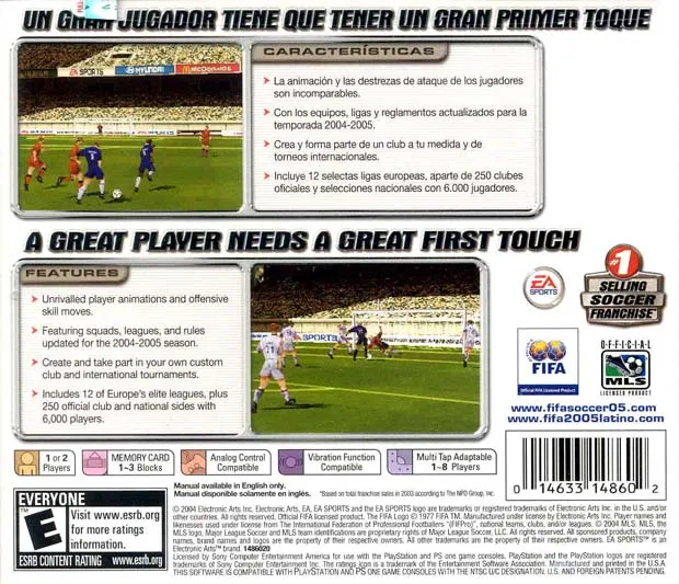 FIFA Soccer 2005 box back