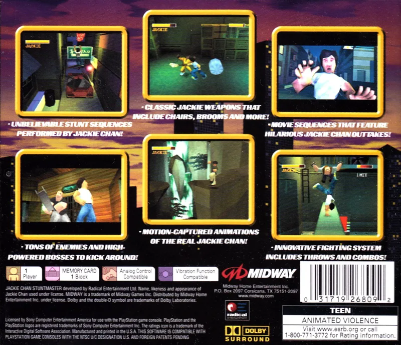 Jackie Chan: Stuntmaster box back