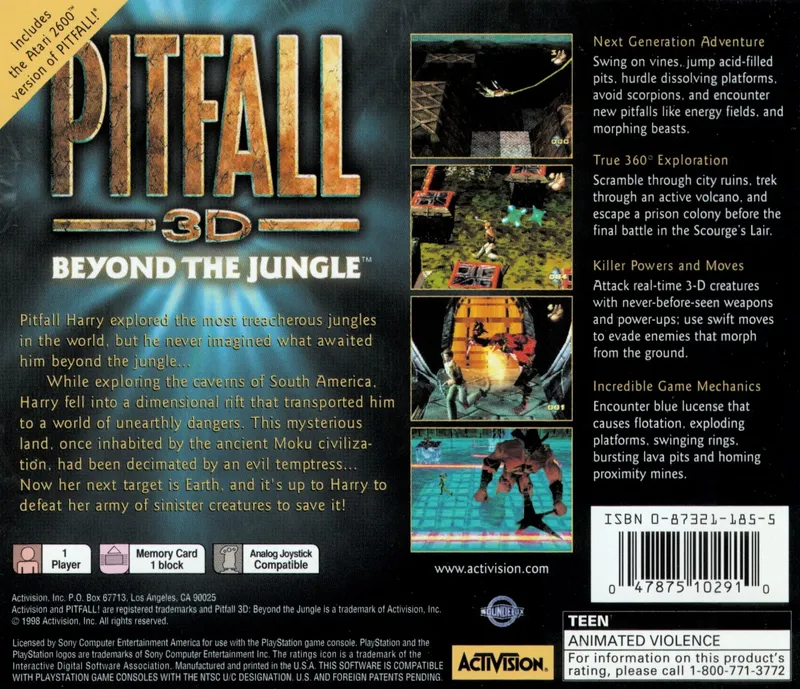 Pitfall 3D: Beyond the Jungle box back