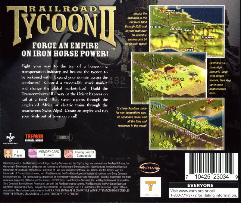 Railroad Tycoon II box back