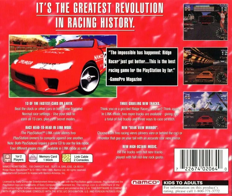 Ridge Racer Revolution box back