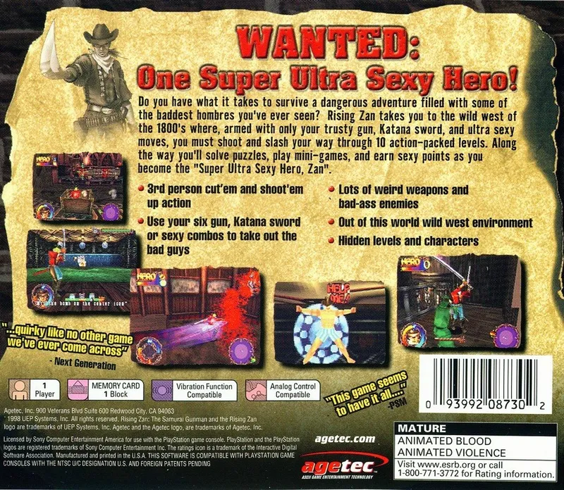 Rising Zan: The Samurai Gunman box back