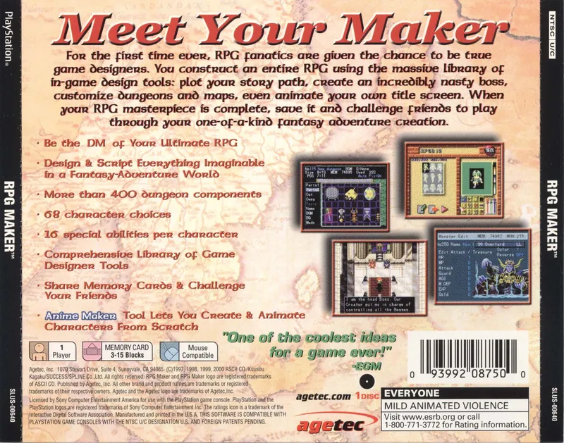 RPG Maker box back