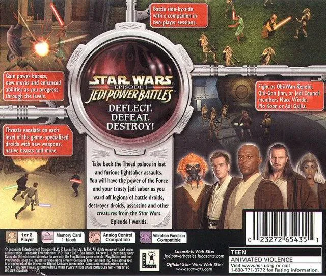 Star Wars: Episode I: Jedi Power Battles box back