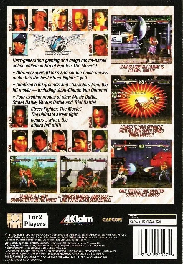Street Fighter: The Movie box back