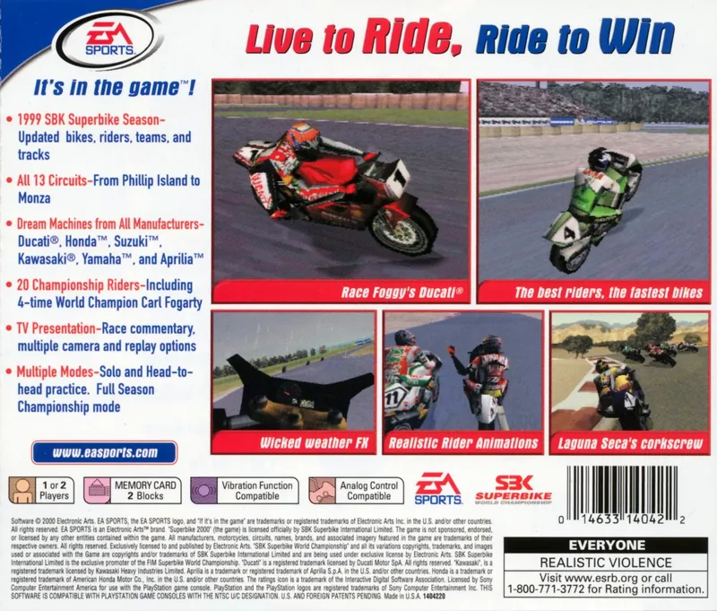 Superbike 2000 box back