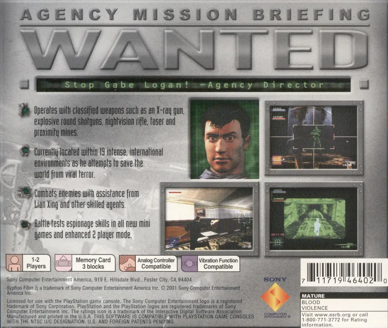 Syphon Filter 3 box back