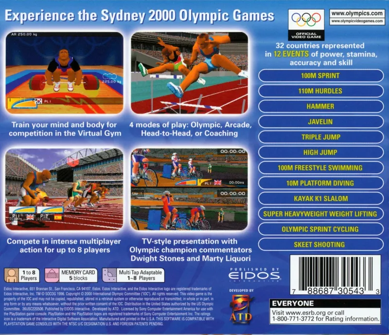 Sydney 2000 box back