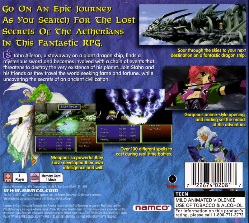 Tales of Destiny box back