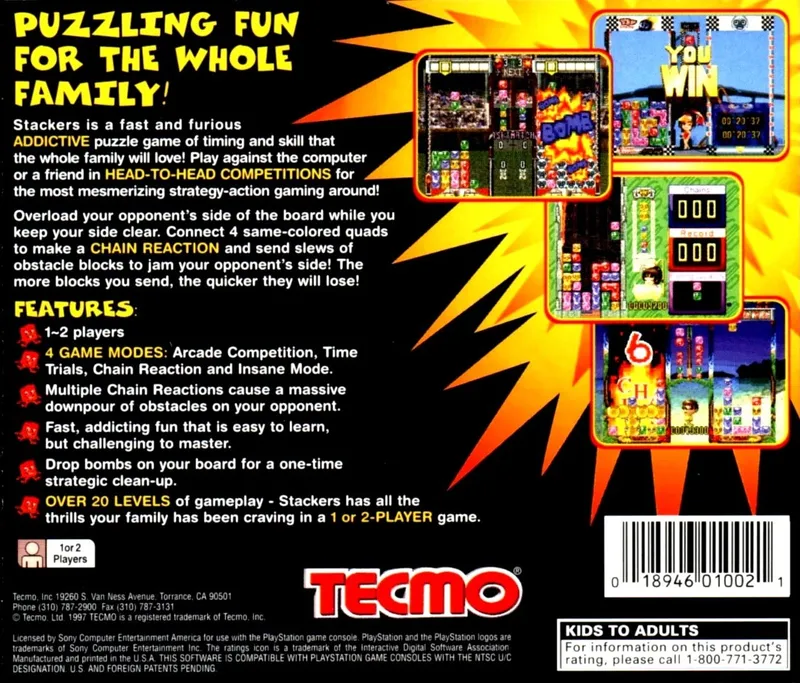 Tecmo Stackers box back