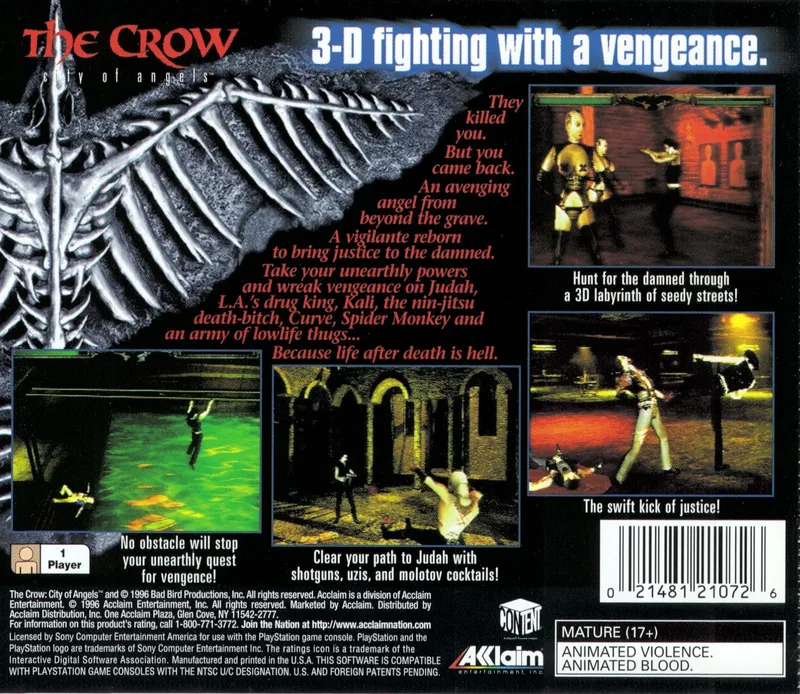 The Crow: City of Angels box back
