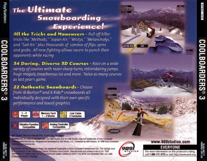 Cool Boarders 3 box back