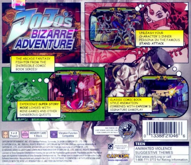 JoJo's Bizarre Adventure box back