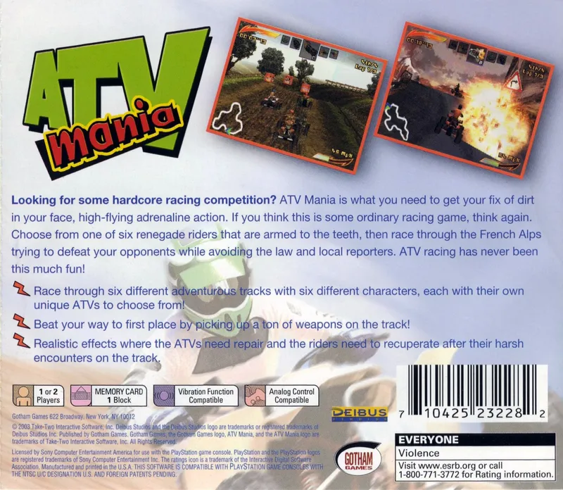 ATV Mania box back