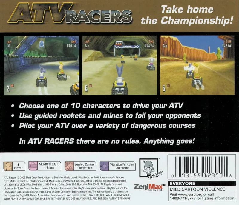 ATV Racers box back