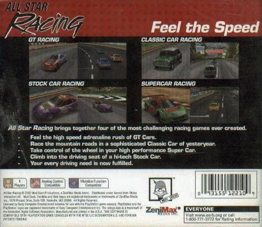 All Star Racing box back