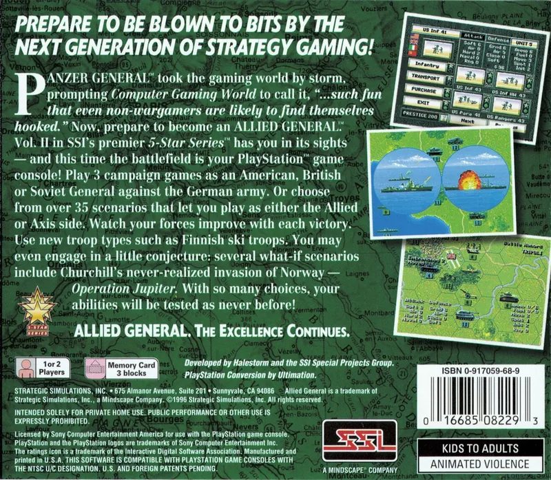 Allied General box back