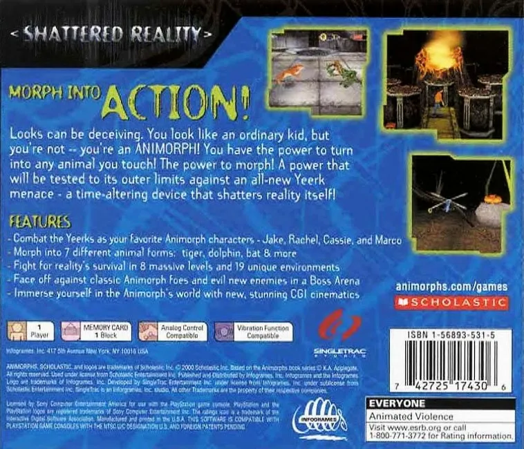 Animorphs: Shattered Reality box back