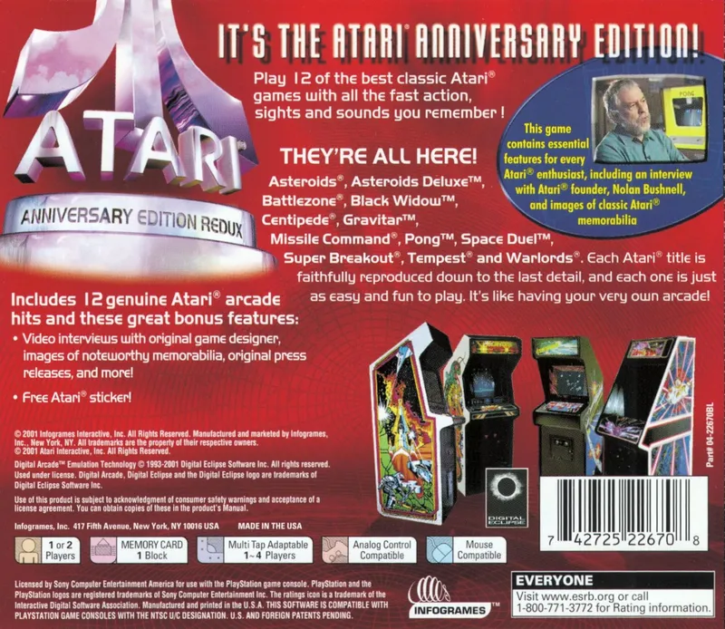 Atari Anniversary Edition Redux box back