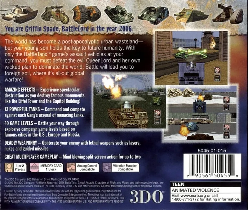 BattleTanx: Global Assault box back