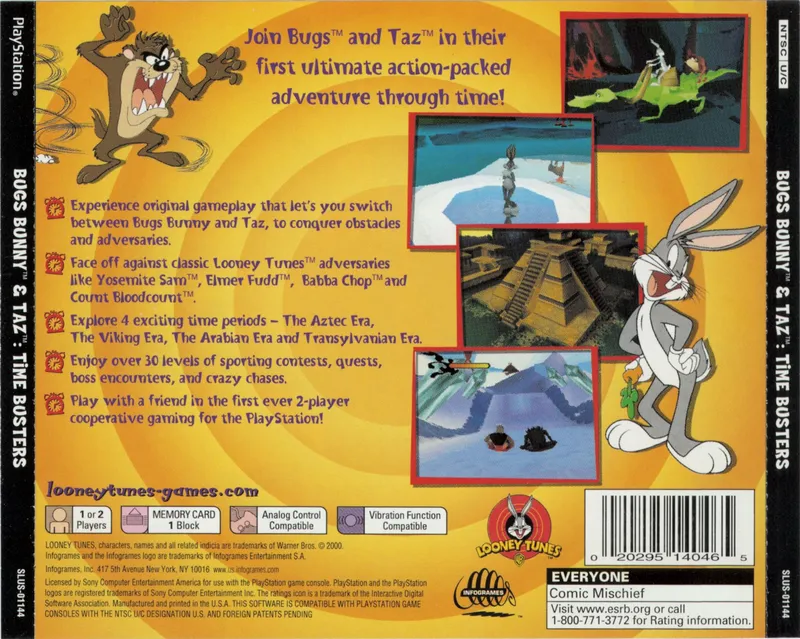 Bugs Bunny & Taz: Time Busters box back
