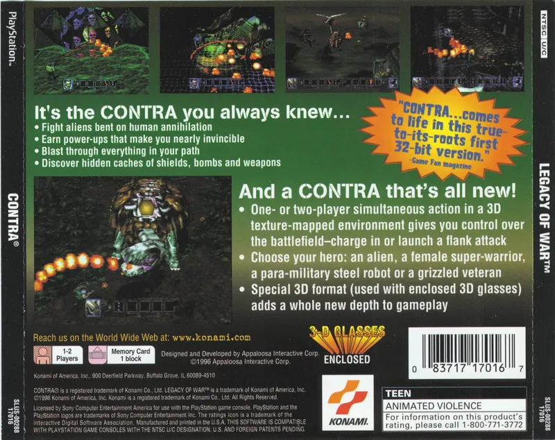 Contra: Legacy of War box back