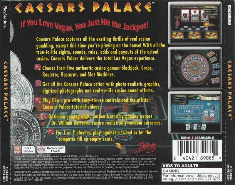 Caesars Palace box back