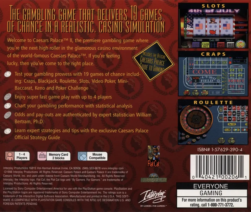 Caesars Palace II box back