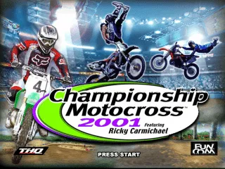 Backdrop artwork for Championship Motocross 2001 featuring Ricky Carmichael