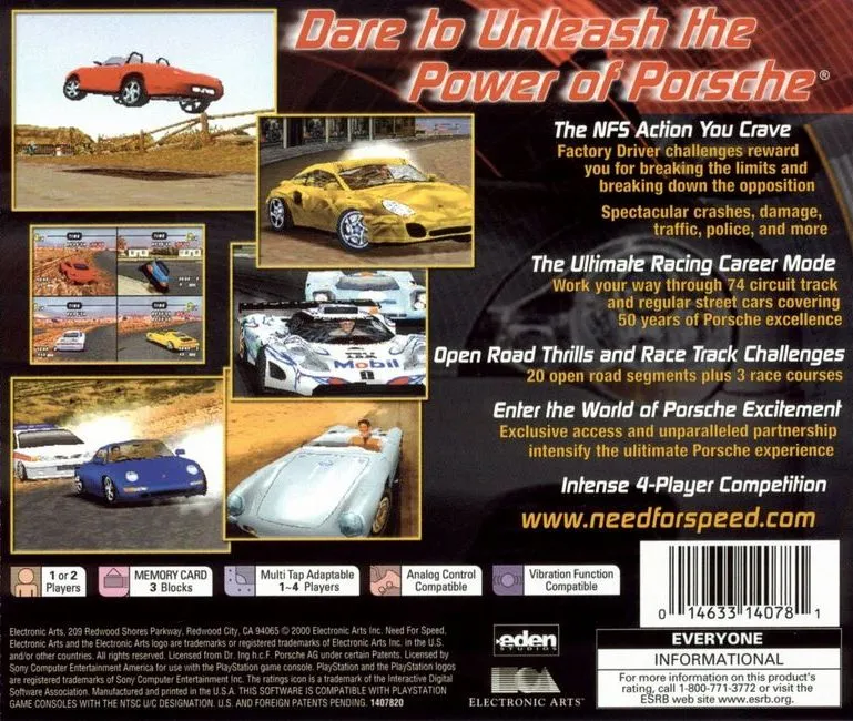 Need for Speed: Porsche Unleashed box back