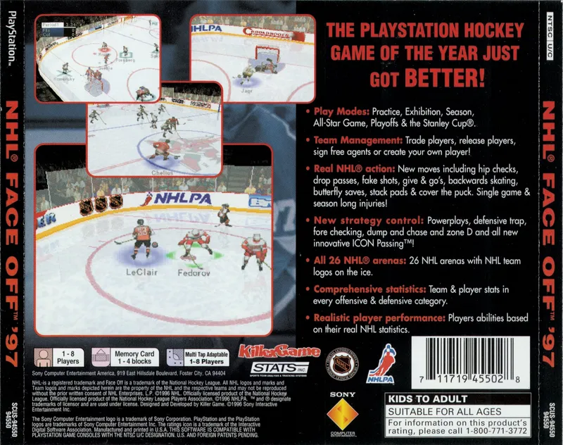 NHL FaceOff '97 box back