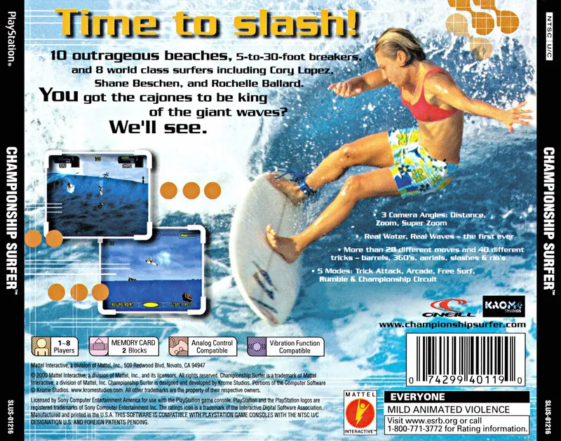 Championship Surfer box back