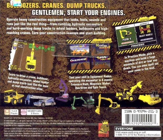 Dirt Jockey: Heavy Equipment Operator box back