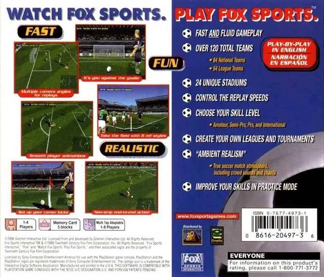 Fox Sports Soccer '99 box back