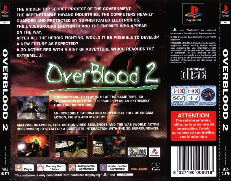 OverBlood 2 box back