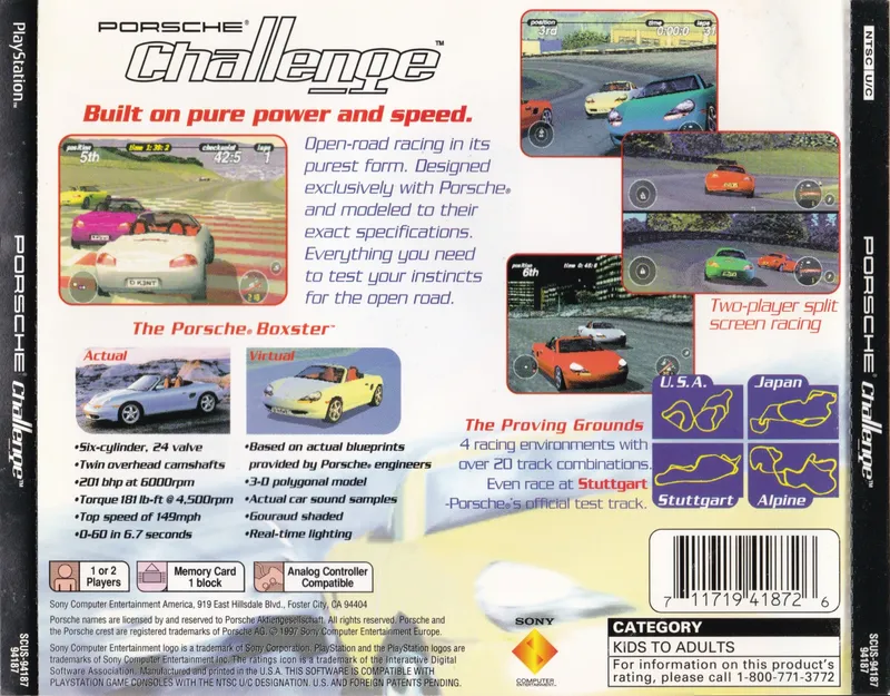 Porsche Challenge box back