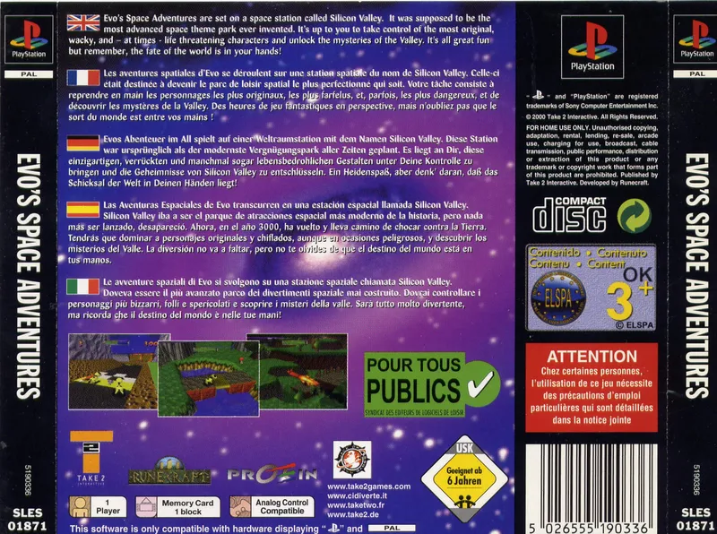 Evo's Space Adventures box back